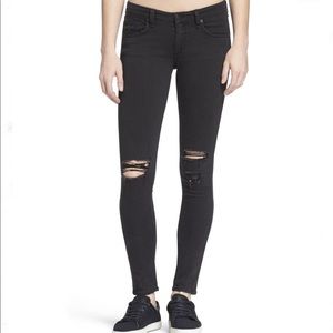 rag & bone Black Distressed Skinny Legging Jeans - Size 25